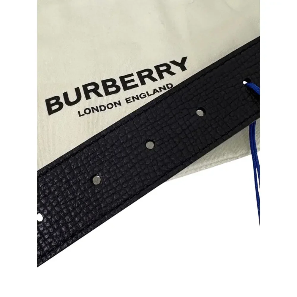 Burberry Classic Check Leather Belt in Beige/Black NEW 80cm - Picture 8 of 8